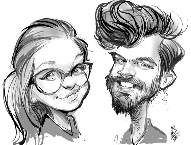 live party caricatures in Alberta