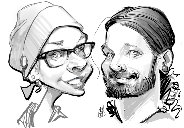 live party caricatures in Alberta